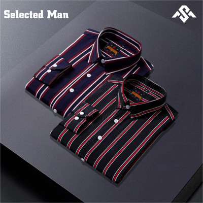2 Pics Top Quality Multi Colour Stripe Shirt