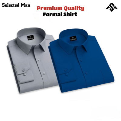 2 Pics Top Quality Cotton Fabrics Formal Shirt