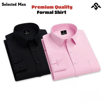 2 Pics Top Quality Cotton Fabrics Formal Shirt