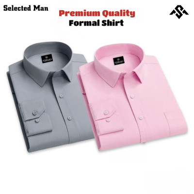 2 Pics Top Quality Cotton Fabrics Formal Shirt