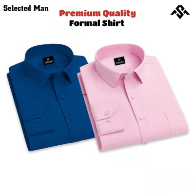 2 Pics Top Quality Cotton Fabrics Formal Shirt