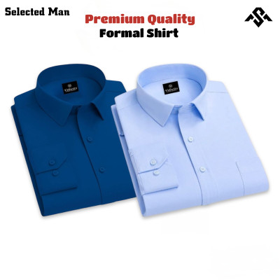 2 Pics Top Quality Cotton Fabrics Formal Shirt