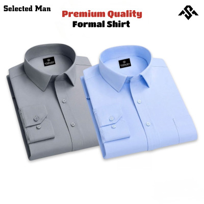 2 Pics Top Quality Cotton Fabrics Formal Shirt