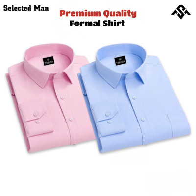2 Pics Top Quality Cotton Fabrics Formal Shirt
