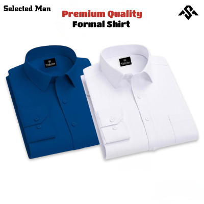 2 Pics Top Quality Cotton Fabrics Formal Shirt