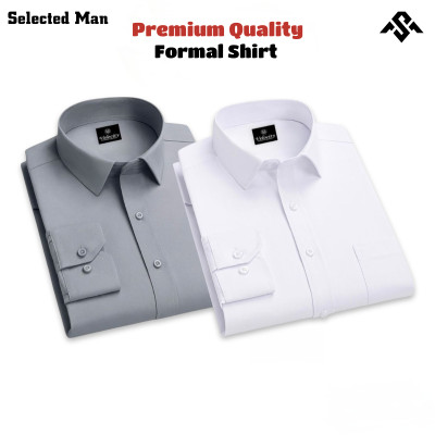 2 Pics Top Quality Cotton Fabrics Formal Shirt