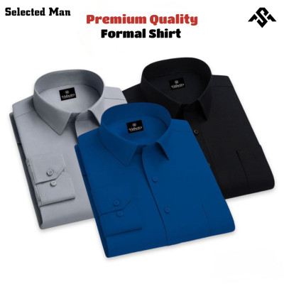 3 Pics Top Quality Cotton Fabrics Formal Shirt