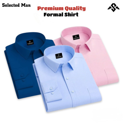3 Pics Top Quality Cotton Fabrics Formal Shirt
