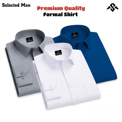 3 Pics Top Quality Cotton Fabrics Formal Shirt