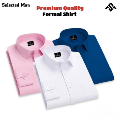 3 Pics Top Quality Cotton Fabrics Formal Shirt