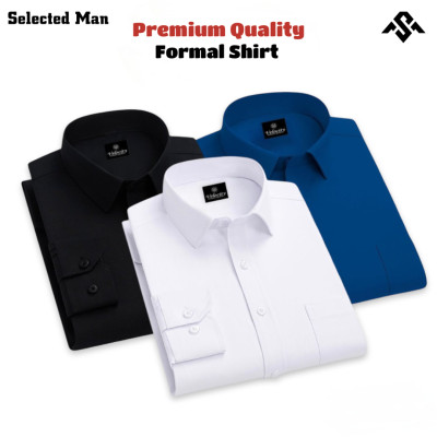 3 Pics Top Quality Cotton Fabrics Formal Shirt