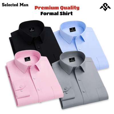 4 Pics Top Quality Cotton Fabrics Formal Shirt
