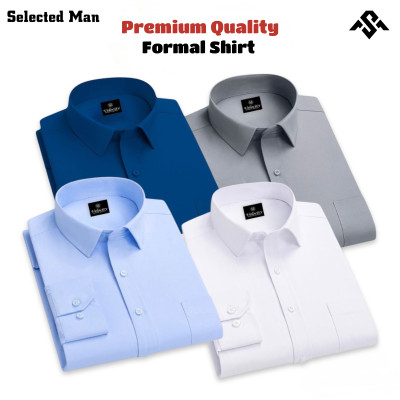 4 Pics Top Quality Cotton Fabrics Formal Shirt