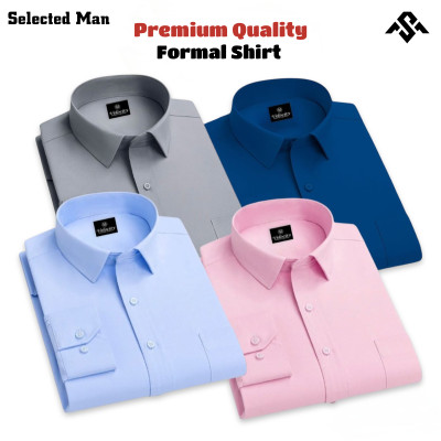 4 Pics Top Quality Cotton Fabrics Formal Shirt