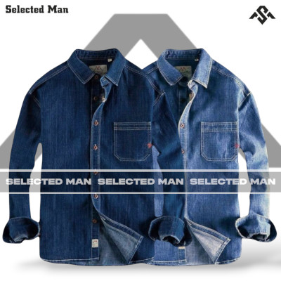 2 Pics Denim Jeans Shirt For Men