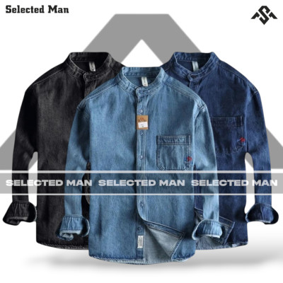 3 Pics Denim Jeans Shirt For Men