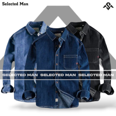 3 Pics Denim Jeans Shirt For Men