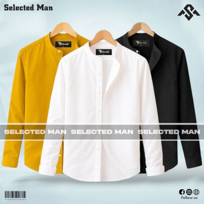 3 Pics Premium Quality Band Collar Shirt
