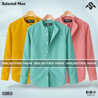 3 Pics Premium Quality Band Collar Shirt