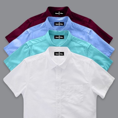 4 Pics Cotton Fabrics Half Sleeve Shirt