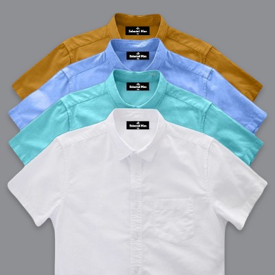 4 Pics Cotton Fabrics Half Sleeve Shirt